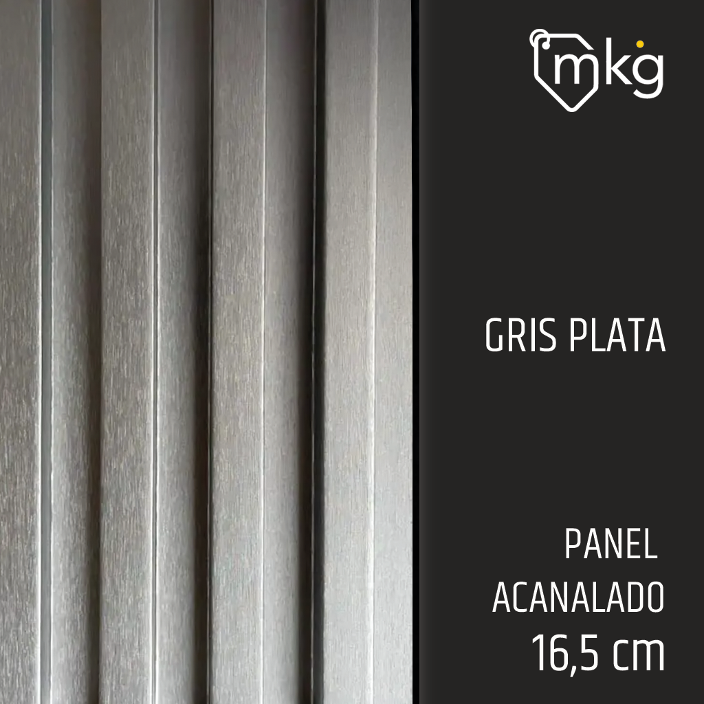DR WALL PANEL PVC. GRIS PLATA. ANCHO 15,5 cm X LARGO 2,90 mtrs X ESPESOR 2,5 cm