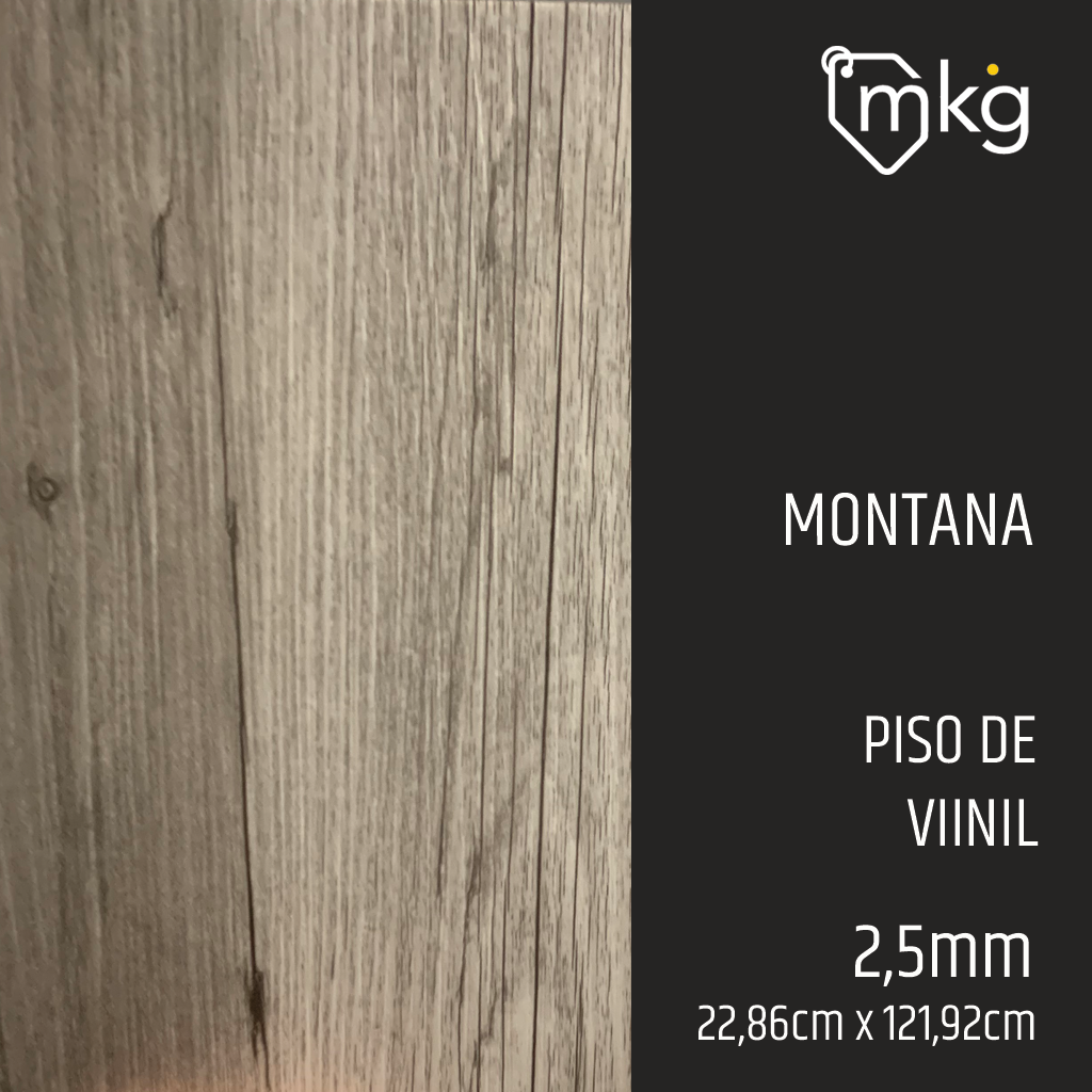 DR PISO DE VINIL MONTANA. LAMINA: 22,86 cm x 121,92 cm. CAJA: 5,016 m2. GROSOR: 2,5 mm 
