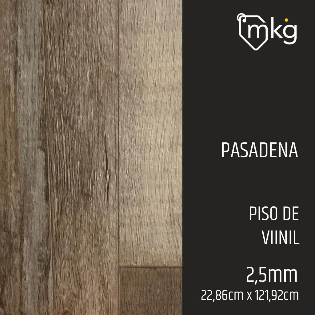 DR PISO DE VINIL PASADENA. LAMINA: 22,86 cm x 121,92 cm. CAJA: 5,016 m2. GROSOR: 2,5 mm 