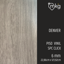 DR PISO DE VINIL SPC CLICK DENVER. LAMINA: 22,86 cm x 121,92 cm. CAJA: 2,5 m2. GROSOR: 6 mm 