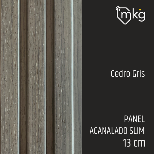 [ST.DR.WALL.PAN.SL.CGR.04] DR WALL PANEL SLIM  CEDRO GRIS ANCHO 12 cm x LARGO 2,90 mts, x ESPESOR 1,1 cm