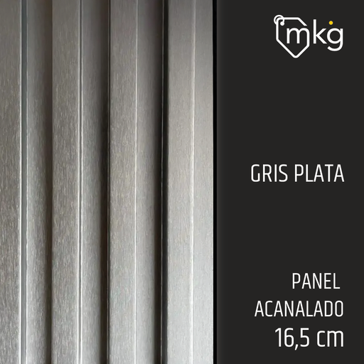 [ST.DR.WALL.PAN.PVC.GPL.10] DR WALL PANEL PVC. GRIS PLATA. ANCHO 15,5 cm X LARGO 2,90 mtrs X ESPESOR 2,5 cm