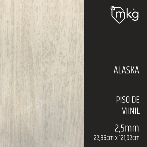 [ST.DR.PIS.VI.2.5MM.SP.06] DR PISO DE VINIL ALASKA. LAMINA: 22,86 cm x 121,92 cm. CAJA: 5,016 m2. GROSOR: 2,5 mm 