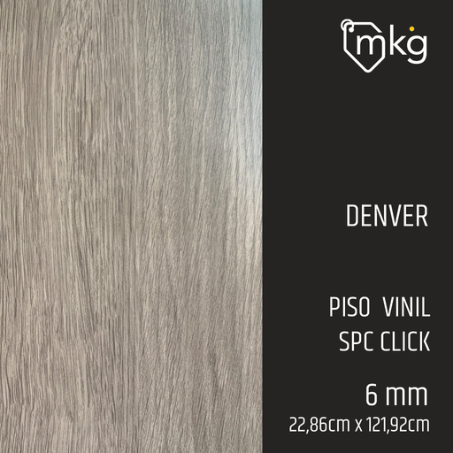 [ST.DR.PIS.SPC.CLK.6MM.03] DR PISO DE VINIL SPC CLICK DENVER. LAMINA: 22,86 cm x 121,92 cm. CAJA: 2,5 m2. GROSOR: 6 mm 