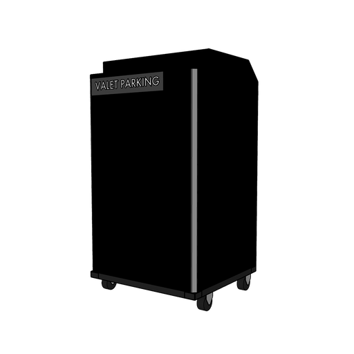 [COM.VPK.M2.60.01] MUEBLE  VALET PARKING M2. PVC 18MM LAMINADO. BASE TUBULAR 2X1. RUEDAS. GAVETA Y PUERTA. MEDIDAS 60CM X 55CM X 110CM. 