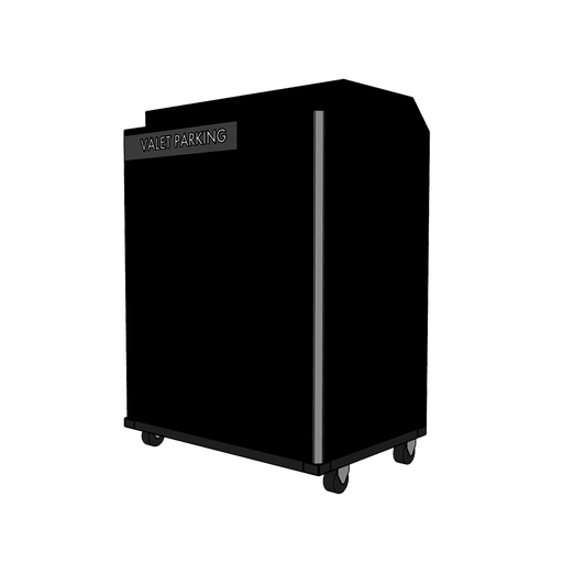 [COM.VPK.M2.80.01] MUEBLE  VALET PARKING M2. PVC 18MM LAMINADO. BASE TUBULAR 2X1. RUEDAS. GAVETA Y PUERTA. MEDIDAS 80CM X 55CM X 110CM.  